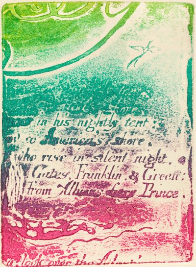 Ristampa da frammento di lastra cancellata per A Prophecy da William Blake