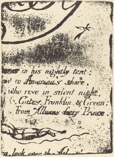 Ristampa da frammento di lastra cancellata per A Prophecy da William Blake