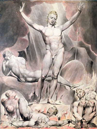 Satana Risveglia gli Angeli Ribelli, 1808 da William Blake