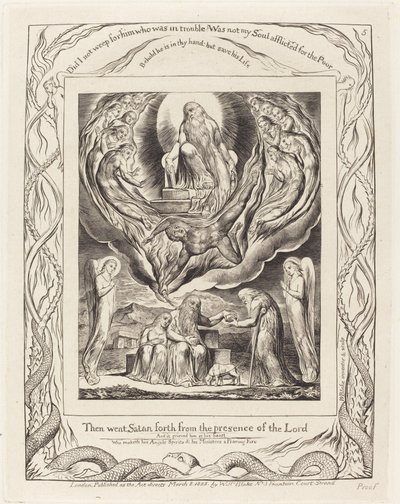Satana che esce dalla presenza del Signore da William Blake