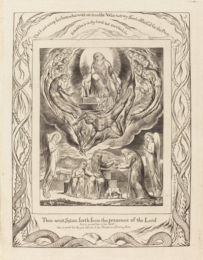 Satana che esce dalla presenza del Signore da William Blake