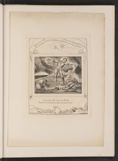 Satana colpisce Giobbe con piaghe da William Blake