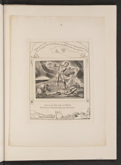 Satana colpisce Giobbe con piaghe da William Blake