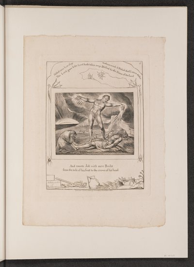 Satana colpisce Giobbe con piaghe da William Blake