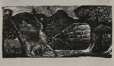 Il pastore scaccia il lupo, dalle Pastorali di Virgilio da William Blake