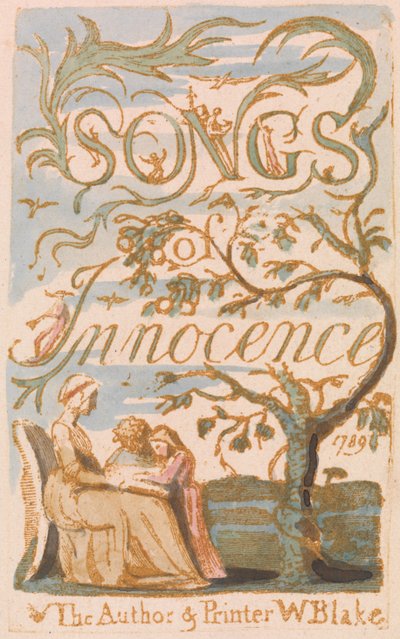 Lieder der Unschuld, Titelseite (Platte 2) da William Blake