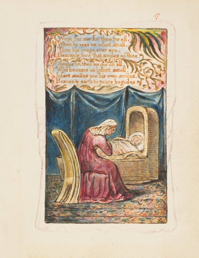 Songs of Innocence and of Experience: Cradle Song seconda lastra: Wept for me..., ca. 1825 da William Blake