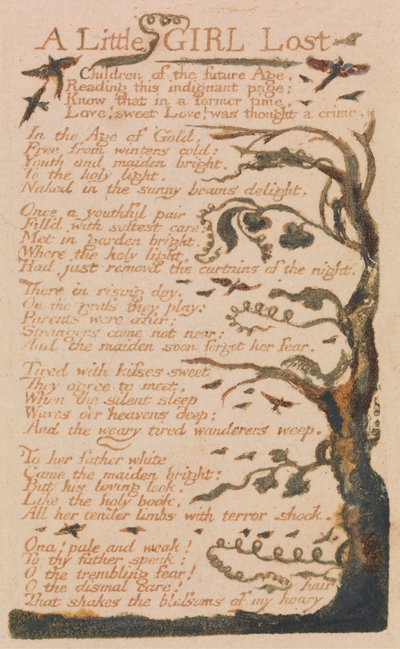 Songs of Innocence and of Experience, Tavola 44, "A Little Girl Lost" (Bentley 51) da William Blake