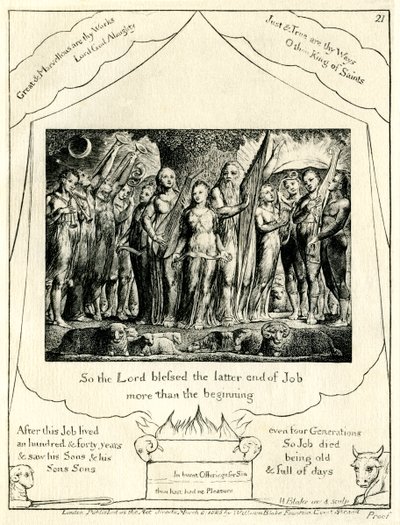 Il Libro di Giobbe 42:12 illustrato da William Blake da William Blake