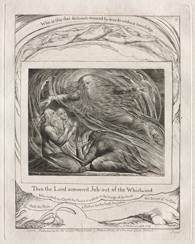 Il Libro di Giobbe: Tav. 13, Allora il Signore rispose a Giobbe dal turbine da William Blake