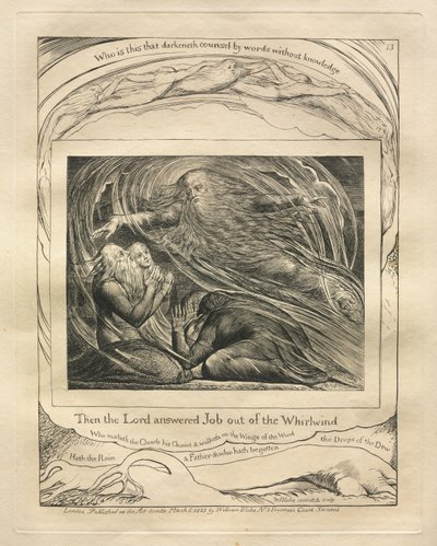 Il Libro di Giobbe: Tav. 13, Allora il Signore rispose a Giobbe dal turbine da William Blake
