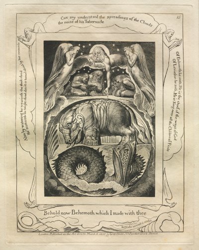 Il Libro di Giobbe: Pl. 15, Ecco ora Behemoth che ho fatto con te da William Blake