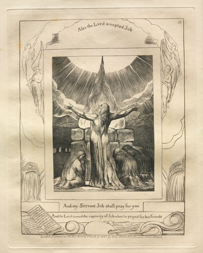 Il Libro di Giobbe: Tav. 18, E il mio servo Giobbe pregherà per te da William Blake