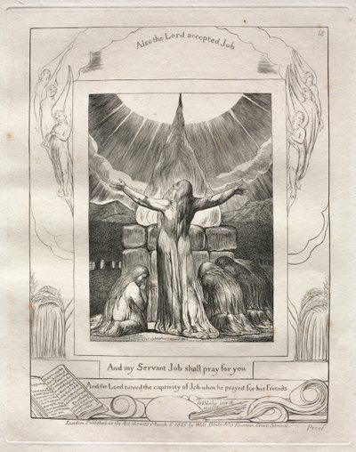 Il Libro di Giobbe: Pl. 18, E il mio Servo Giobbe pregherà per voi da William Blake