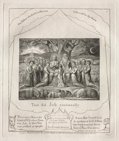 Il Libro di Giobbe: Tav. 1, Così fece Giobbe continuamente da William Blake