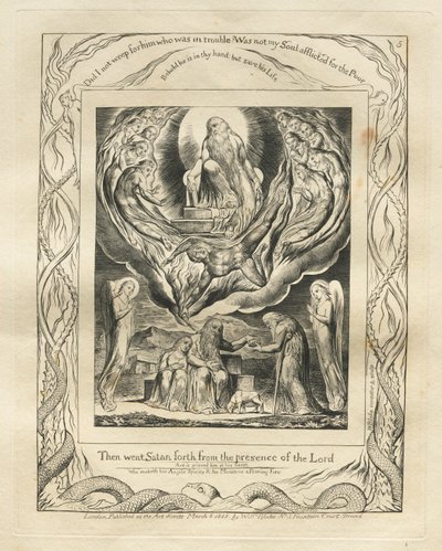 Il libro di Giobbe: Pl. 5, Allora Satana uscì dalla presenza del Signore da William Blake