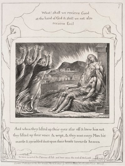 Il Libro di Giobbe: Tav. 7, E quando alzarono gli occhi da William Blake