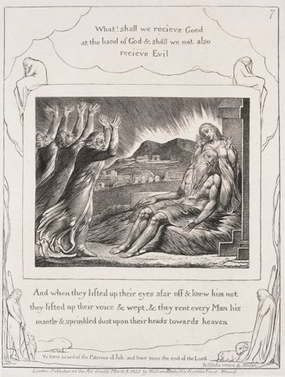 Il libro di Giobbe: Pl. 7, E quando alzarono gli occhi da William Blake