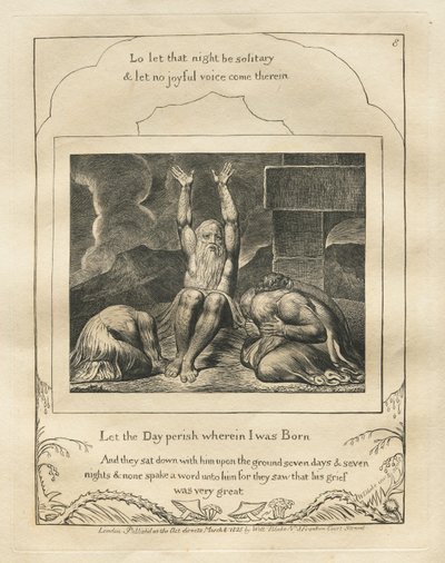 Il Libro di Giobbe: Tav. 8, Perisca il giorno in cui nacqui, 1825 da William Blake