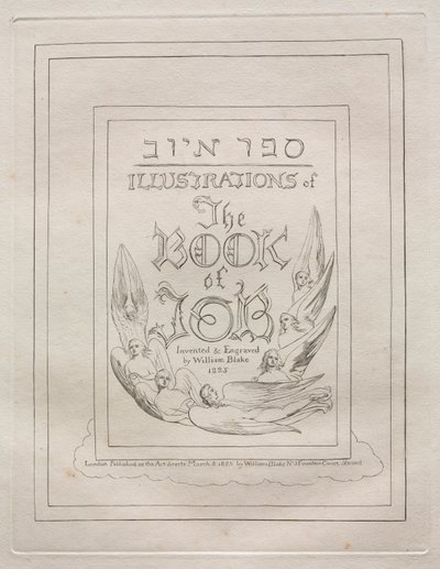 Il Libro di Giobbe: Pagina del titolo da William Blake