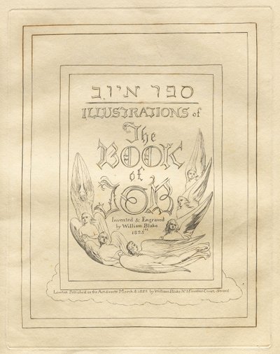 Il libro di Giobbe: Pagina del titolo da William Blake