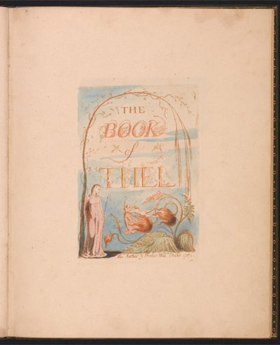 Il Libro di Thel, Tavola 2, Pagina del Titolo da William Blake