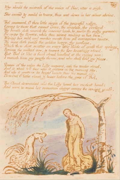 Il libro di Thel, Tavola 4, Perché la padrona... da William Blake
