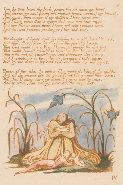 Il libro di Thel, Tavola 7, "Ma chi ama gli umili..." da William Blake
