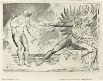 Il cerchio dei funzionari corrotti, i diavoli tormentano Ciampolo da William Blake