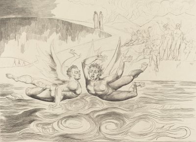 Il cerchio dei funzionari corrotti, i diavoli si azzuffano da William Blake