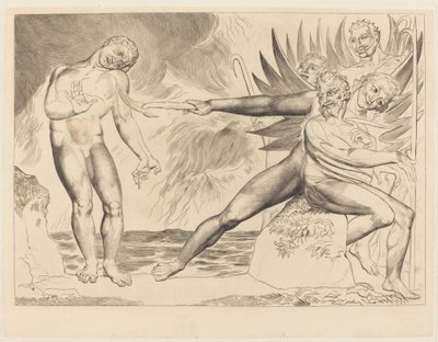 Il cerchio dei funzionari corrotti; i diavoli che tormentano Ciampolo da William Blake
