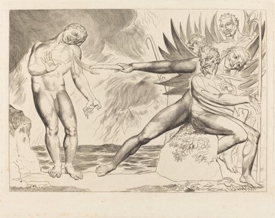 Il cerchio dei funzionari corrotti; i diavoli che tormentano Ciampolo da William Blake