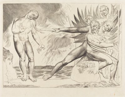 Il cerchio dei funzionari corrotti; i diavoli che tormentano Ciampolo da William Blake