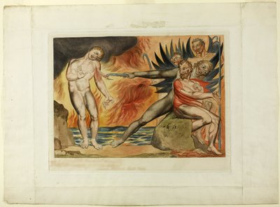 Il Cerchio dei Funzionari Corrotti; i Diavoli che Tormentano Ciampolo. Inferno, canto XXII da William Blake