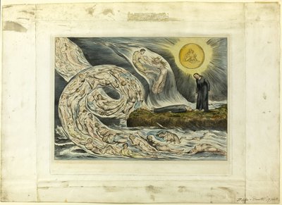 Il cerchio dei lussuriosi: Paolo e Francesca. Inferno, canto V da William Blake