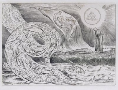 Il cerchio dei lussuriosi, illustrazioni della Divina Commedia di Dante da William Blake