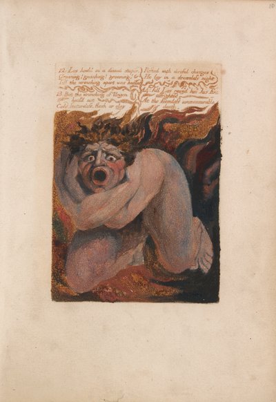 Il Primo Libro di Urizen, Tavola 10, 12- Los ululava in uno stupore cupo.... (Bentley 7) da William Blake