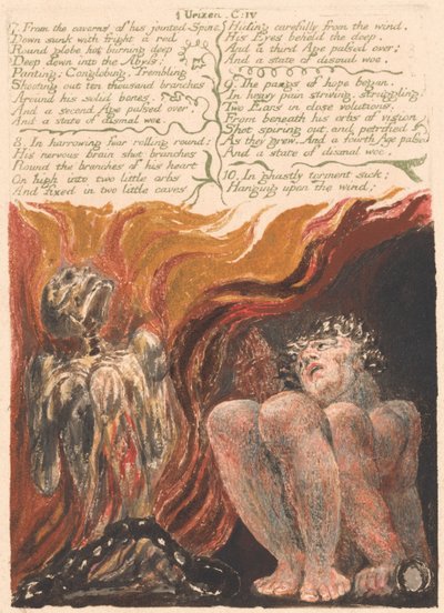 Il Primo Libro di Urizen, Tavola 10, 7. Dalle caverne della sua spina dorsale articolata... (Bentley 11) da William Blake