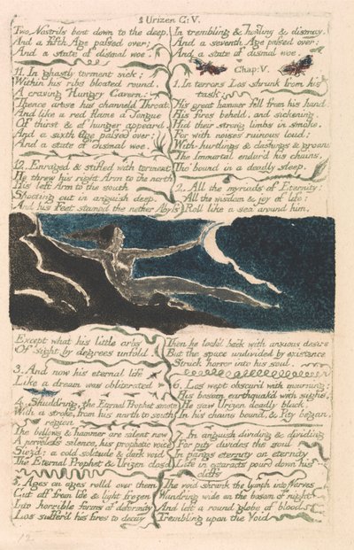 Il primo libro di Urizen, tavola 11, "Due narici piegate verso il profondo..." (Bentley 13) da William Blake