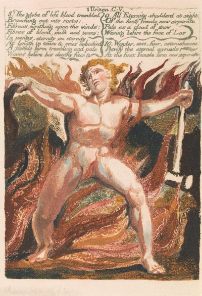Il Primo Libro di Urizen, Tavola 15, "8. Il globo di sangue vitale tremava..." (Bentley 18) da William Blake