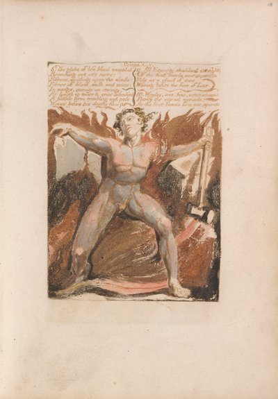 Il primo libro di Urizen, Tavola 17, 8. La sfera del sangue della vita tremava... (Bentley 18) da William Blake