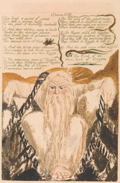 Il primo libro di Urizen, Tavola 25, "Vissero un periodo di anni..." (Bentley 28) da William Blake