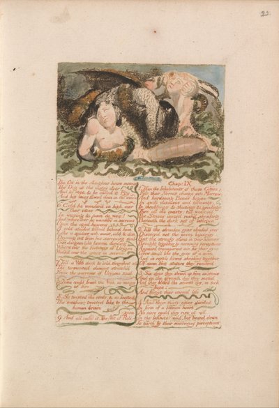 Il primo libro di Urizen, Tavola 26, Il bue nel macello geme.... (Bentley 25) da William Blake