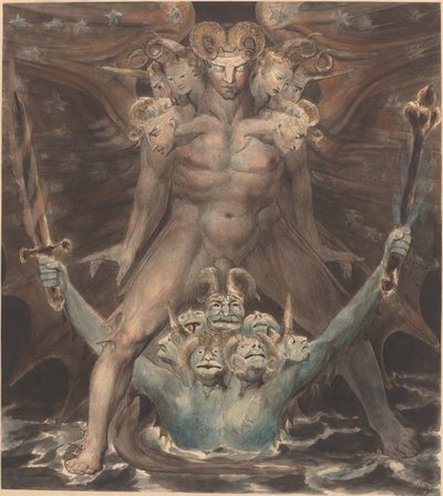 Il Grande Drago Rosso e la Bestia dal Mare da William Blake