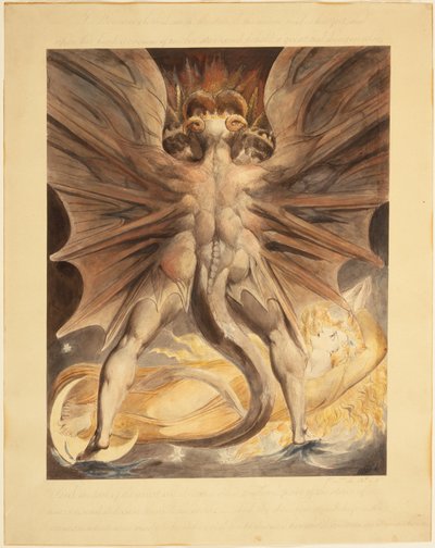 Il grande drago rosso e la donna vestita di sole (Ap. 12: 1-4), c.1803-05 da William Blake