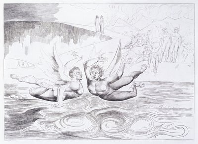 Il Serpente a Sei Zampe Attacca Agnolo Brunelleschi, c.1824-1827 da William Blake