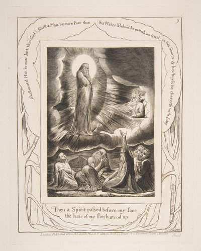 La visione di Elifaz, da Illustrazioni del Libro di Giobbe, 1825-26 da William Blake