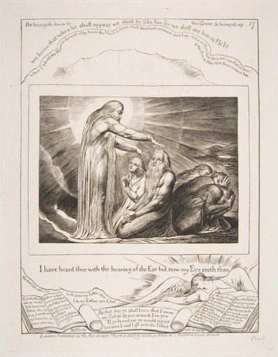 La visione di Dio, da Illustrazioni del Libro di Giobbe da William Blake