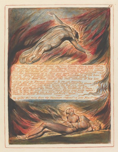 «Allora la mano divina trovò i due limiti...» (Tavola 35) da William Blake