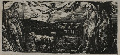 Thenot rimprovera Colinet, Lightfoot sullo sfondo, da Le Pastorali di Virgilio da William Blake